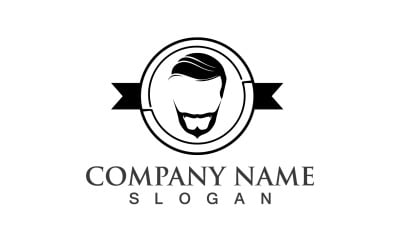 Handsome Man With A Mustache And Beard Logo Vector V13