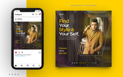 Modello di banner per post sui social media di Instagram di vendita alla moda di nuovo look