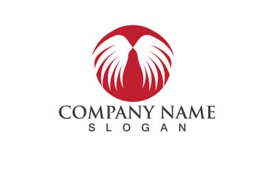 Wing Bird Red Logo Vector Eps Design V10