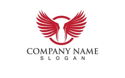 Wing Bird Red Logo Vector Eps Design V11