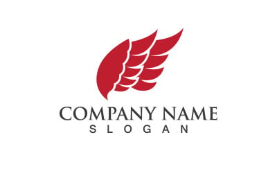 Wing Bird Red Logo Vector Eps Design V13
