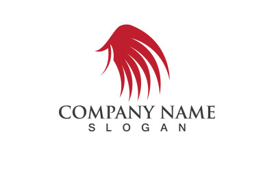 Wing Bird Red Logo Vector Eps Design V14