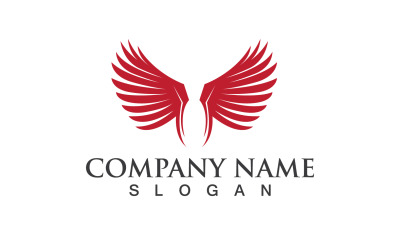Wing Bird Red Logo Vector Eps Design V1