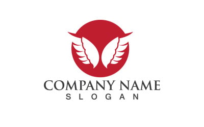 Wing Bird Red Logo Vector Eps Design V2