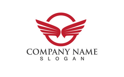 Wing Bird Red Logo Vector Eps Design V3