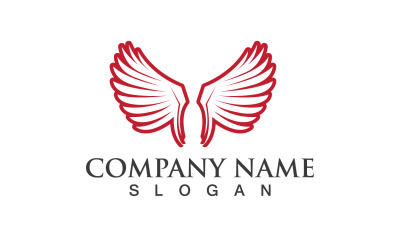 Wing Bird Red Logo Vector Eps Design V5