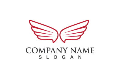 Wing Bird Red Logo Vector Eps Design V6