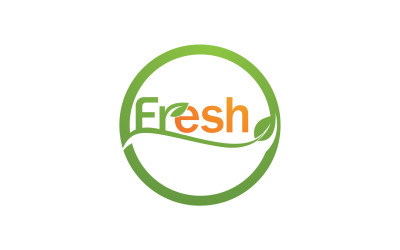 Feuille fraîche Nature Logo Design Vector V10