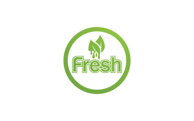 Foglia fresca Natura Logo Design Vector V1 8