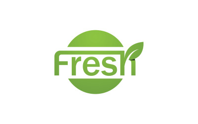 Foglia fresca Natura Logo Design Vector V11