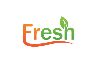 Foglia fresca Natura Logo Design Vector V1