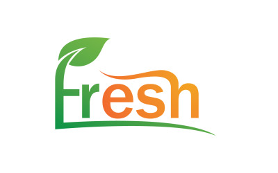 Foglia fresca Natura Logo Design Vector V2
