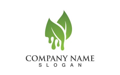 Foglia fresca Natura Logo Design Vector V4