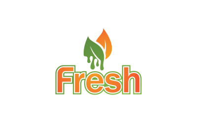 Foglia fresca Natura Logo Design Vector V5