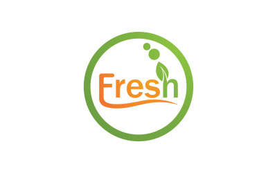 Foglia fresca Natura Logo Design Vector V9