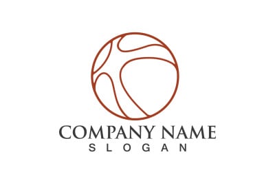 Vector de logotipo y símbolo de baloncesto V6