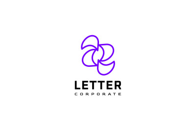 Ambigram Letter R Simple Flat Logo