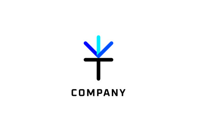 Arrow Monogram Letter V T Logo