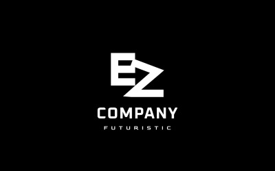 Arrow Negative Space Monogram letter EZ Logo
