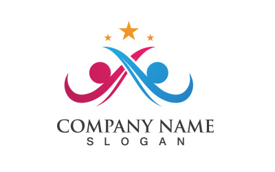 Caractère humain Santé Personnes Logo Vector V1