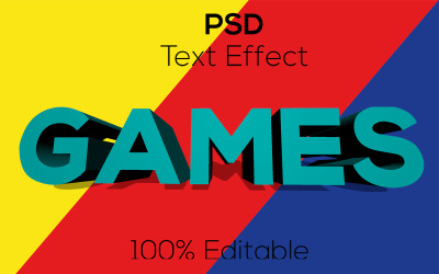 giochi | Giochi 3D | Effetto testo psd di giochi 3d moderni