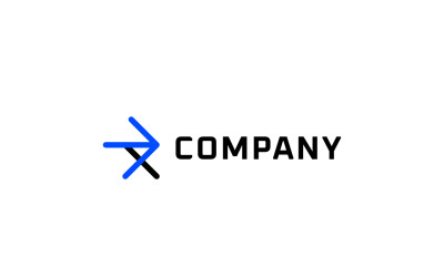 Letter X Arrow Dynamic Flat Tech Logo