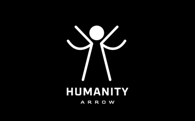Lidstvo Arrow Dynamické Ploché Logo