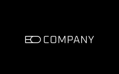 Monograma Letra EO Logotipo de línea plana