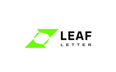 Letter Z Leaf Negatieve Ruimte Logo