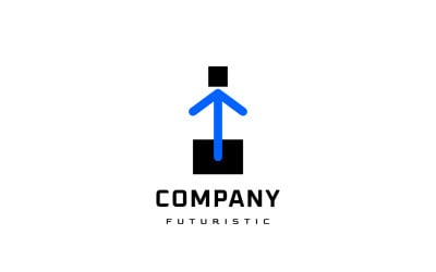 Logo de boîte dynamique pixel flèche