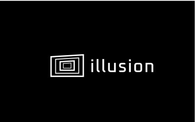 Logo piatto dinamico della linea Illusion Box