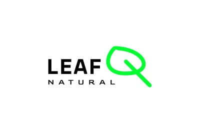 Logotipo de la naturaleza de la hoja de la letra Q