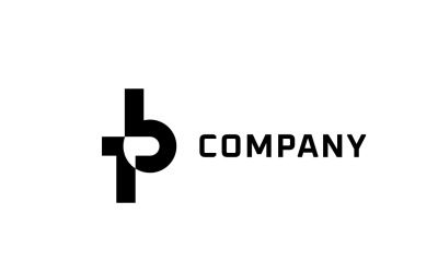 Monogram písmeno TB negativní prostor logo