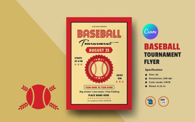 Flyer de tournoi de baseball personnalisable