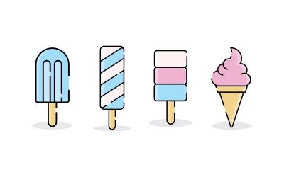 helado, vector, ilustración, v6