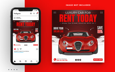 Publier une voiture sur les médias sociaux et une bannière Web