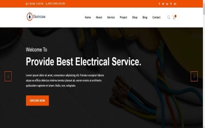 Électrique : Modèle HTML pour électricien et réparation