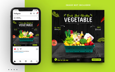 Gemüse und Obst Social Media Post Banner Design-Vorlage
