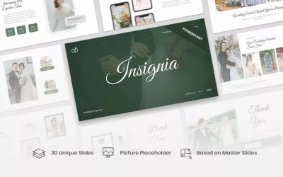 Insígnia - Modelo de PowerPoint de Organizador de Casamento