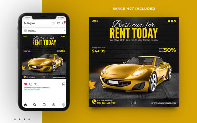 Rent Car Promo Social Media  Post Banner Template Design