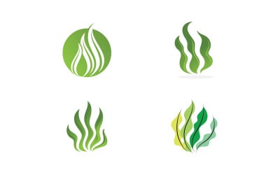 Seaweed Vector Logo Design Template V8