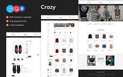 Адаптивна тема OpenCart Crazy - магазин мінімальної моди