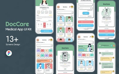 Doc Care - Utnämning Mobile App UI Kit