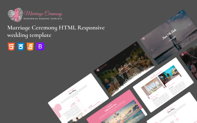 Evlilik Töreni HTML Duyarlı Düğün Şablonu