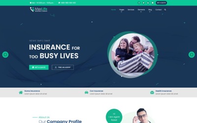 Maxlife - HTML5-Vorlage für Unternehmen und Versicherungen