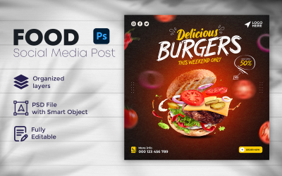 Eten Social Media Postsjabloon 14