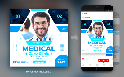 Medical Healthcare Sociální média Post Promotion Banner Flyer Template Design