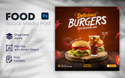 Modelo de postagem de mídia social de alimentos 12