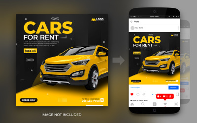 Rent A Car Plantilla de banner de publicación en redes sociales de Instagram o Facebook
