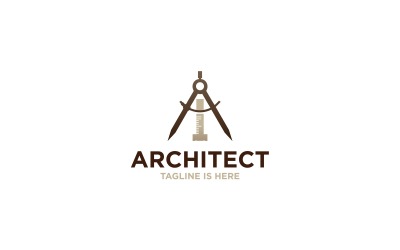 Arkitektonisk kompass logotyp mall